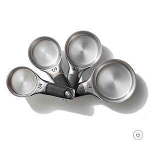 OXO 4pc Stainless Steel Magnetic Measuring Cups Set Black